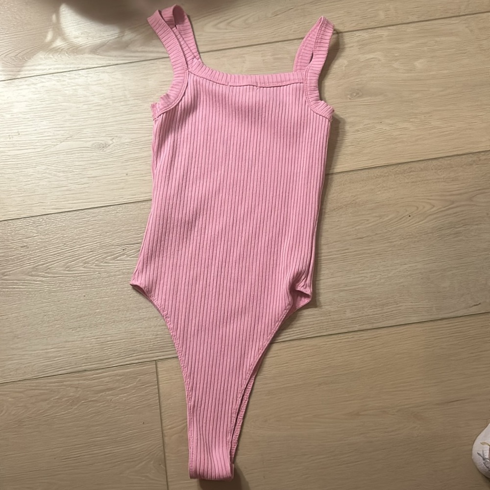 Pink Ribbed Bodysuit - Picture 5 of 5